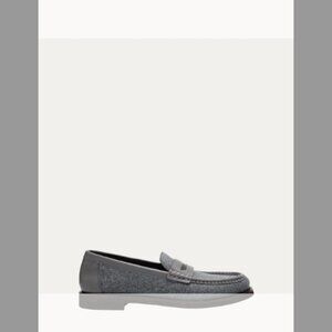 Brunello Cucinelli NIB Wool Monili Leather Penny Loafers (ORIG.$1250) SIZE 6.5